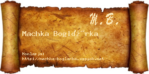 Machka Boglárka névjegykártya